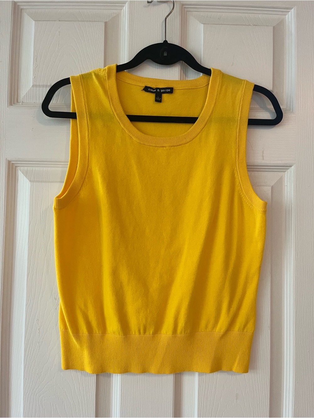 Cable & Gauge Yellow Sleeveless Knit Tank Top - Picture 2 of 4